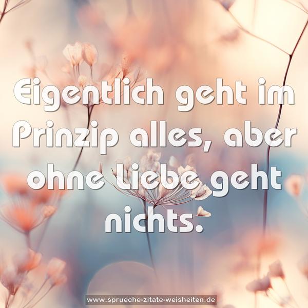 Eigentlich geht im Prinzip alles,
aber ohne Liebe geht nichts.