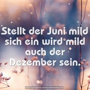 Stellt der Juni mild sich ein
wird mild auch der Dezember sein.