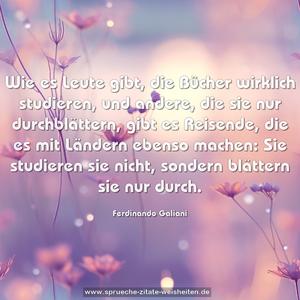 Wie es Leute gibt, die Bücher wirklich studieren, und andere, die sie nur durchblättern, gibt es Reisende, die es mit Ländern ebenso machen: Sie studieren sie nicht, sondern blättern sie nur durch. 