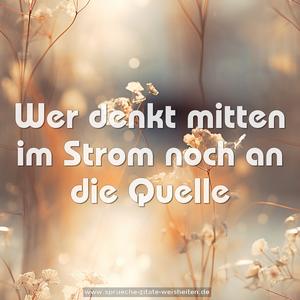 Wer denkt mitten im Strom noch an die Quelle