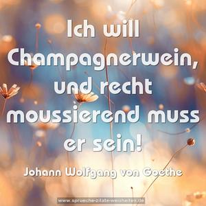 Ich will Champagnerwein,
und recht moussierend muss er sein!