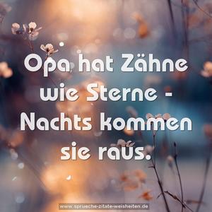 Opa hat Zähne wie Sterne - Nachts kommen sie raus.
