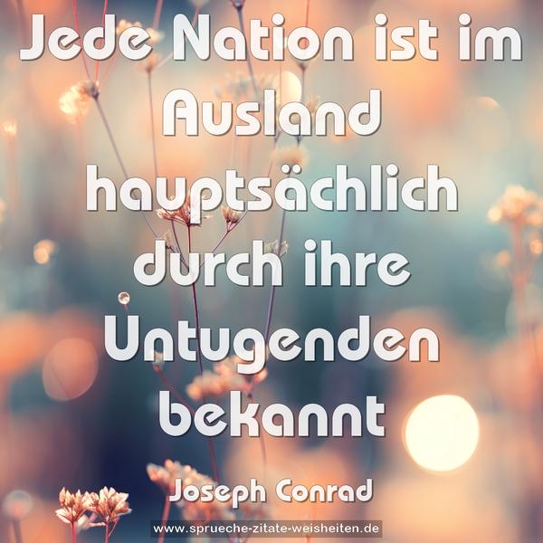 Jede Nation ist im Ausland hauptsächlich durch ihre Untugenden bekannt