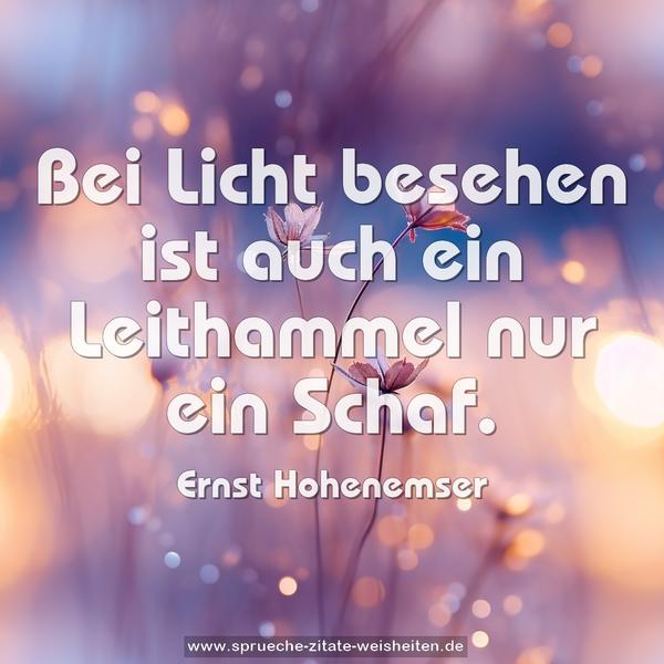 Bei Licht besehen ist auch ein Leithammel nur ein Schaf.