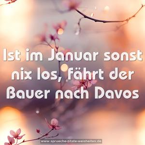 Ist im Januar sonst nix los,
fährt der Bauer nach Davos 