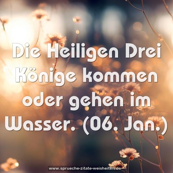 Die Heiligen Drei Könige kommen oder gehen im Wasser.
(06. Jan.)