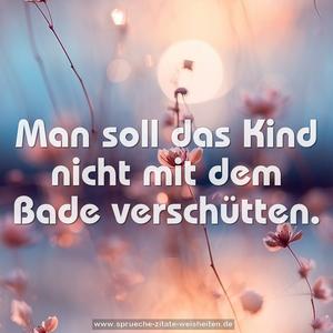 Man soll das Kind nicht mit dem Bade verschütten.