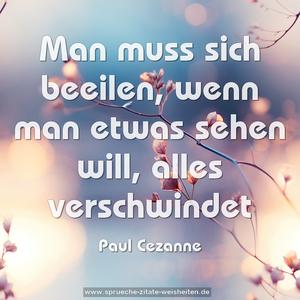 Man muss sich beeilen, wenn man etwas sehen will,
alles verschwindet