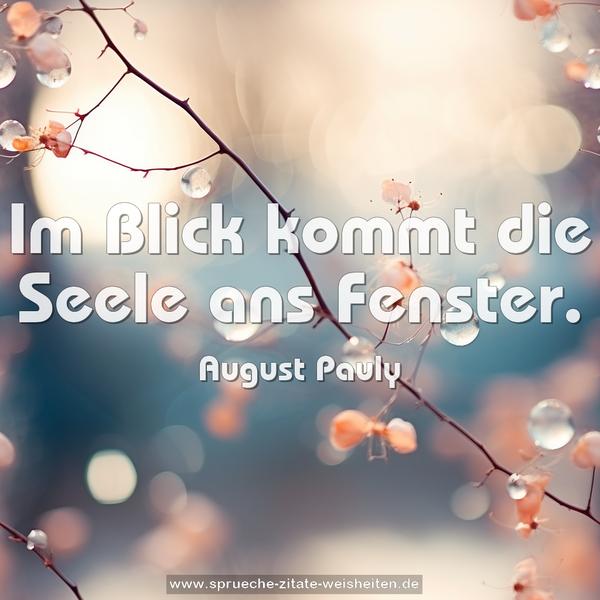 Im Blick kommt die Seele ans Fenster.