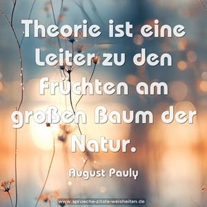 Theorie ist eine Leiter
zu den Früchten am großen Baum der Natur.