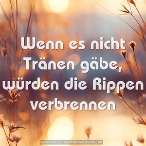 Wenn es nicht Tränen gäbe, würden die Rippen verbrennen