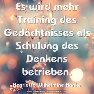 Es wird mehr Training des Gedächtnisses
als Schulung des Denkens betrieben.