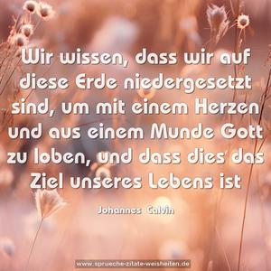 Wir wissen, dass wir auf diese Erde niedergesetzt sind, um mit einem Herzen und aus einem Munde Gott zu loben, und dass dies das Ziel unseres Lebens ist