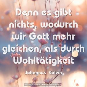Denn es gibt nichts, wodurch wir Gott mehr gleichen, als durch Wohltätigkeit