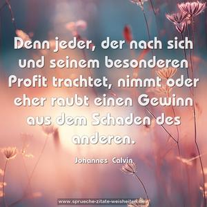 Denn jeder, der nach sich und seinem besonderen Profit trachtet, nimmt oder eher raubt einen Gewinn aus dem Schaden des anderen.