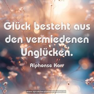 Glück besteht aus den vermiedenen Unglücken.