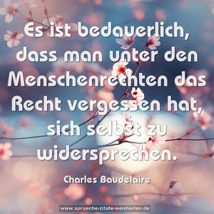 Es ist bedauerlich,
dass man unter den Menschenrechten das Recht vergessen hat, sich selbst zu widersprechen. 
