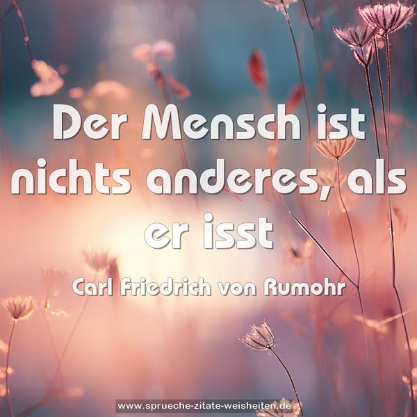 Der Mensch ist nichts anderes, als er isst