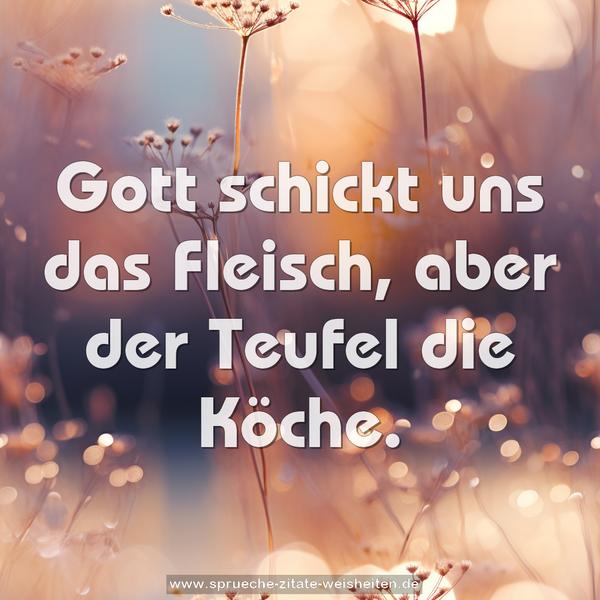 Gott schickt uns das Fleisch,
aber der Teufel die Köche.