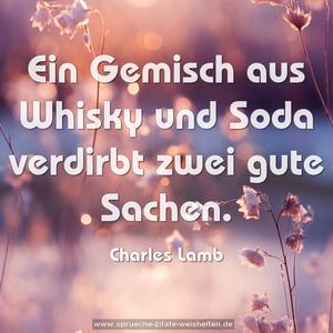 Ein Gemisch aus Whisky und Soda
verdirbt zwei gute Sachen.