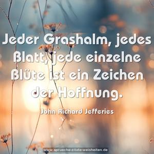 Jeder Grashalm, jedes Blatt, jede einzelne Blüte
ist ein Zeichen der Hoffnung.