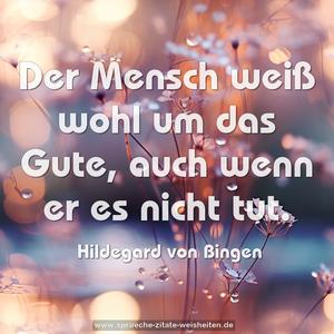 Der Mensch weiß wohl um das Gute,
auch wenn er es nicht tut.