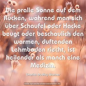 Die pralle Sonne auf dem Rücken,
während man sich über Schaufel oder Hacke beugt
oder beschaulich den warmen, duftenden Lehmboden riecht,
ist heilender als manch eine Medizin.