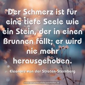 Der Schmerz ist für eine tiefe Seele
wie ein Stein,
der in einen Brunnen fällt;
er wird nie mehr herausgehoben.