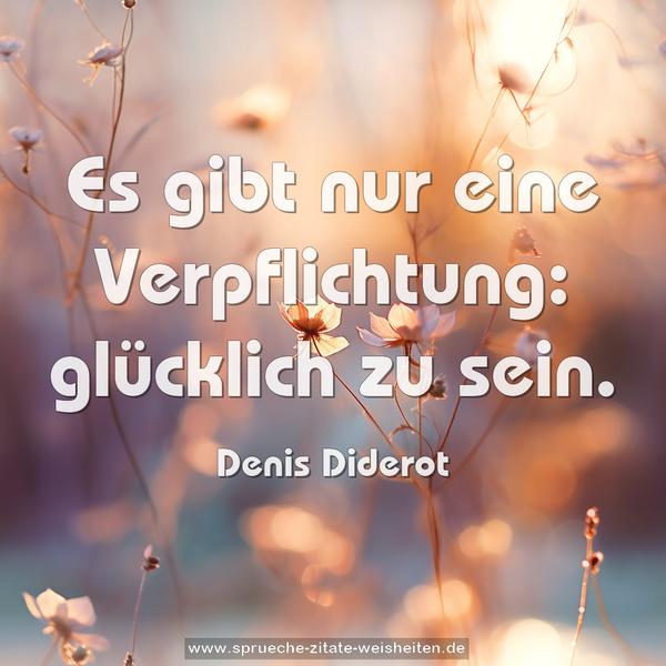 Es gibt nur eine Verpflichtung: glücklich zu sein.