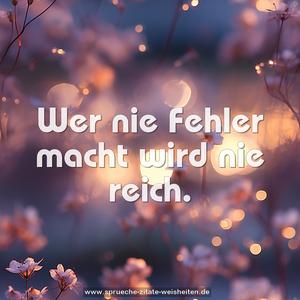 Wer nie Fehler macht wird nie reich. 