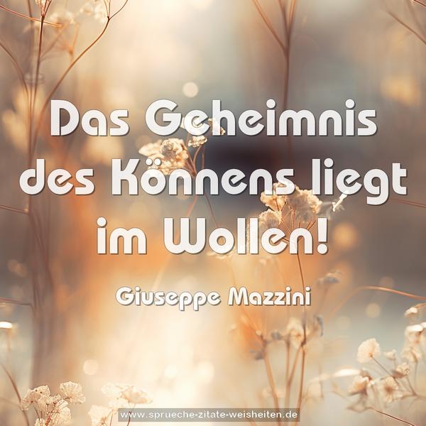 Das Geheimnis des Könnens liegt im Wollen!