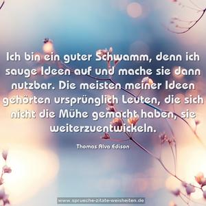 Ich bin ein guter Schwamm,
denn ich sauge Ideen auf und mache sie dann nutzbar.
Die meisten meiner Ideen gehörten ursprünglich Leuten,
die sich nicht die Mühe gemacht haben, sie weiterzuentwickeln.