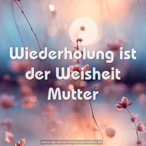 Wiederholung ist der Weisheit Mutter