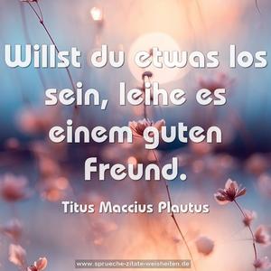 Willst du etwas los sein, leihe es einem guten Freund.