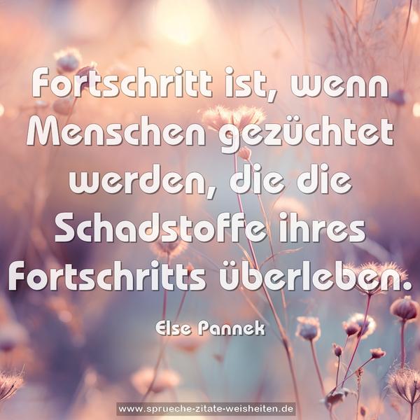 Fortschritt ist,
wenn Menschen gezüchtet werden,
die die Schadstoffe ihres Fortschritts überleben.