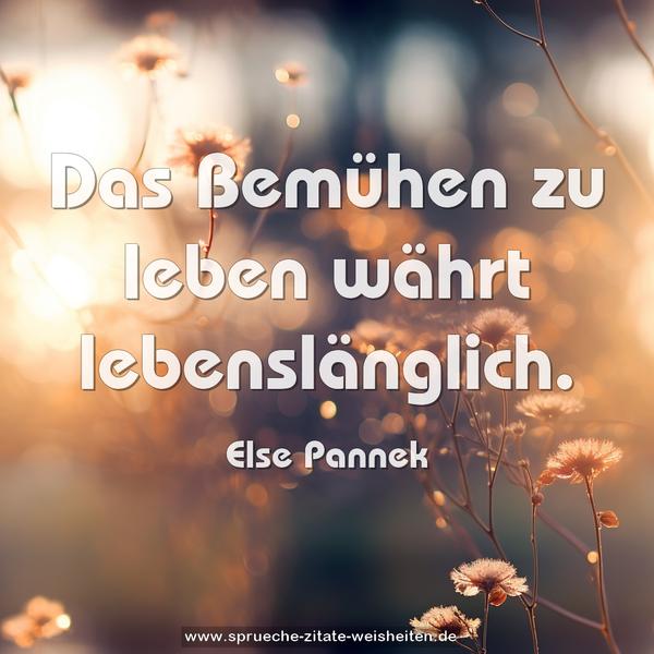 Das Bemühen zu leben
währt lebenslänglich.