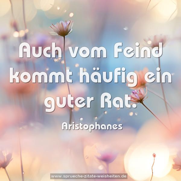 Auch vom Feind kommt häufig ein guter Rat.