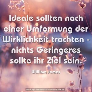 Ideale sollten nach einer Umformung der Wirklichkeit trachten - nichts Geringeres sollte ihr Ziel sein.