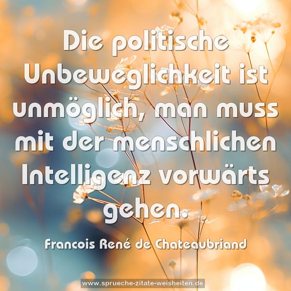Die politische Unbeweglichkeit ist unmöglich,
man muss mit der menschlichen Intelligenz vorwärts gehen. 