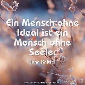 Ein Mensch ohne Ideal ist ein Mensch ohne Seele. 