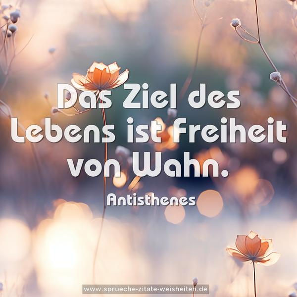 Das Ziel des Lebens ist Freiheit von Wahn.