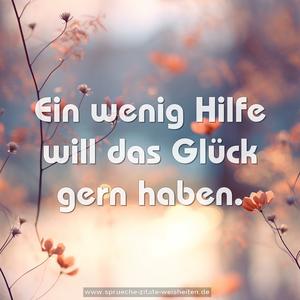 Ein wenig Hilfe will das Glück gern haben.