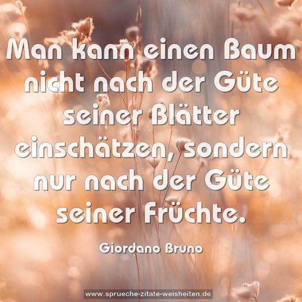 Man kann einen Baum nicht nach der Güte seiner Blätter einschätzen,
sondern nur nach der Güte seiner Früchte.
