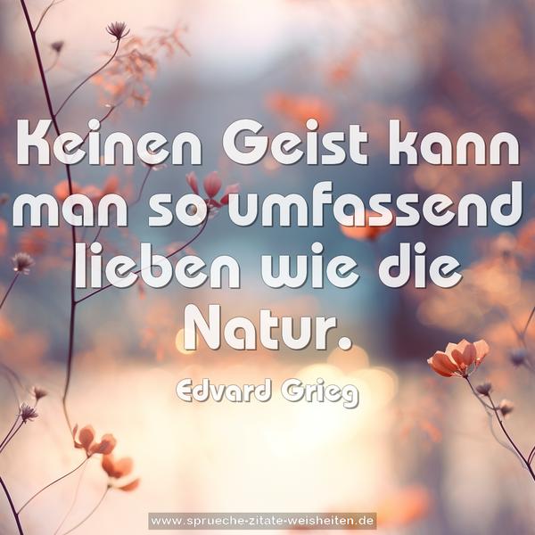 Keinen Geist kann man so umfassend lieben wie die Natur.