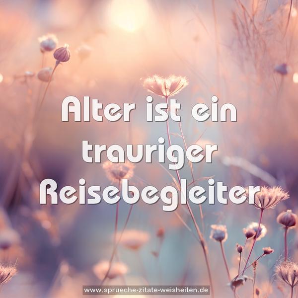 Alter ist ein trauriger Reisebegleiter