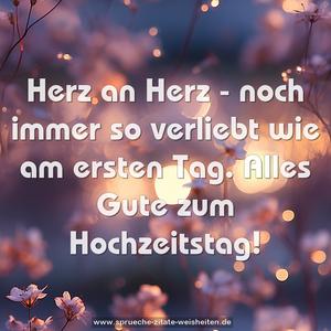 Herz an Herz -
noch immer so verliebt wie am ersten Tag.
Alles Gute zum Hochzeitstag!