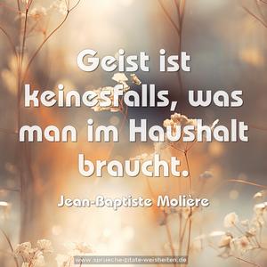 Geist ist keinesfalls, was man im Haushalt braucht.