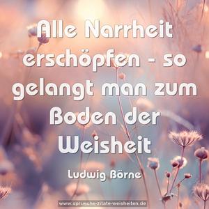 Alle Narrheit erschöpfen - 
so gelangt man zum Boden der Weisheit