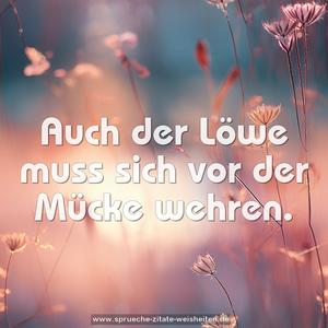 Auch der Löwe muss sich vor der Mücke wehren.