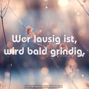Wer lausig ist, wird bald grindig.